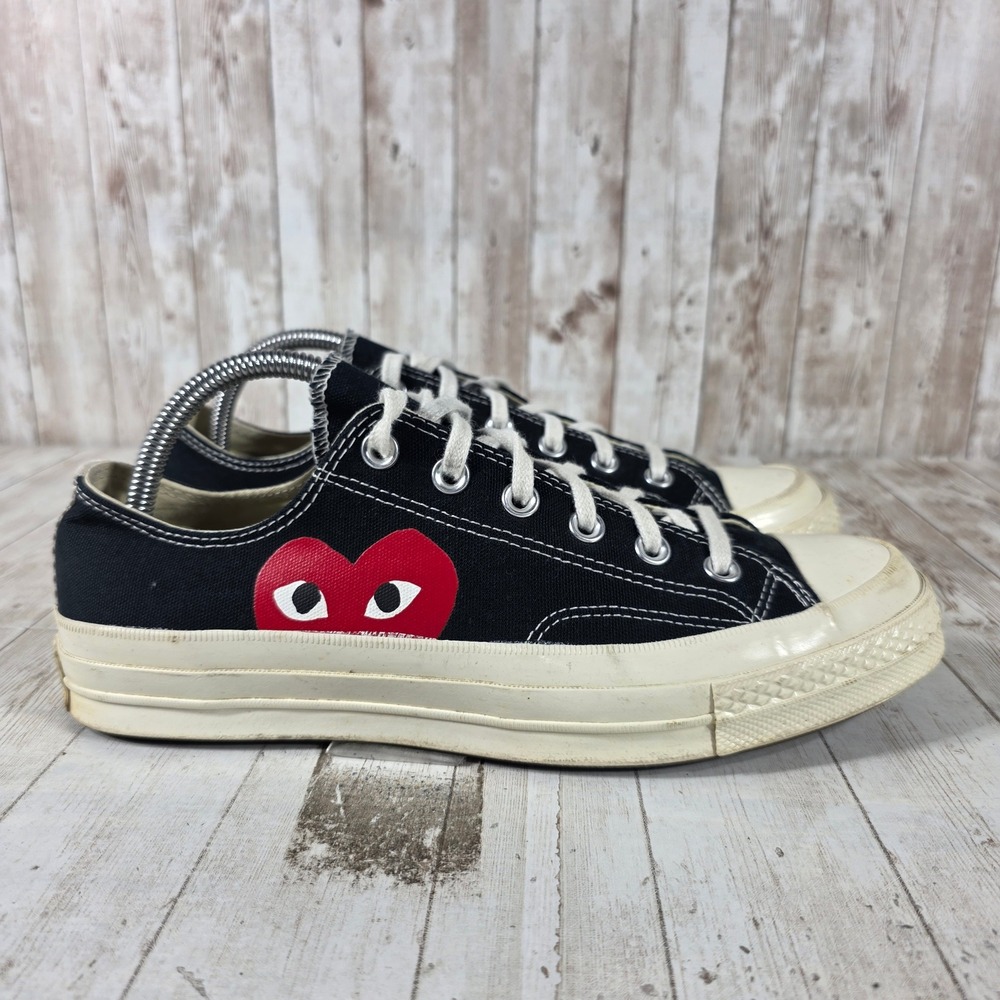 Converse x Comme des Garcons PLAY Chuck 70 Low Black Heart Sneakers Womens 10
